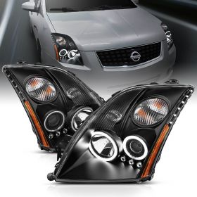 NISSAN SENTRA 07-09 PROJECTOR H.L HALO W/O CCFL BAR BLACK CLEAR AMBER (CCFL)