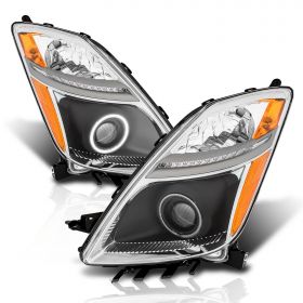 TOYOTA PRIUS 04-09 PROJECTOR HL HALO BLACK CLEAR AMBER (CCFL)