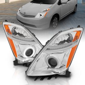 TOYOTA PRIUS 04-09 PROJECTOR HL HALO CHROME CLEAR AMBER (CCFL)
