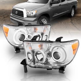 TOYOTA TUNDRA 07-13, SEQUOIA 08-18 PROJECTOR H.L HALO W/ LED BAR CHROME CLEAR AMBER(CCFL)
