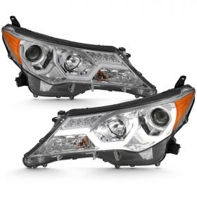 TOYOTA RAV-4 2013 UP PROJECTOR PLANK STYLE H.L CHROME CLEAR AMBER