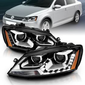 VOLKSWAGAN JETTA 11-13 4DR PROJECTOR H.L BLACK CLEAR AMBER