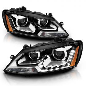 VOLKSWAGAN JETTA 11-13 4DR PROJECTOR H.L BLACK CLEAR AMBER
