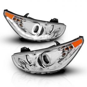 HYUNDAI ACCENT 11-13 4 DR/ HATCHBACK PROJECTOR H.L HALO CHROME CLEAR AMBER