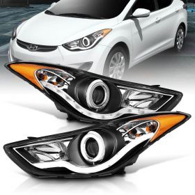 HYUNDAI ELANTRA 11-13 PROJECTOR H.L HALO BLACK CLEAR AMBER(CCFL)