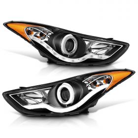 HYUNDAI ELANTRA 11-13 PROJECTOR H.L HALO BLACK CLEAR AMBER(CCFL)