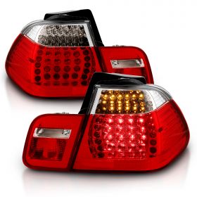 AmeriLite 4 Door L.E.D Replacement Taillights Red/Clear 4Pcs Set For BMW 3 Series E46 - Passenger and Driver Side