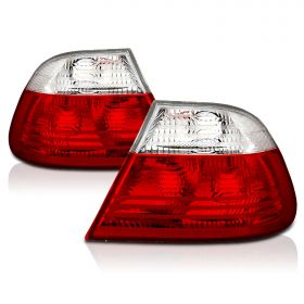 AmeriLite 2 Door Taillights Red/Clear For Bmw 3 Series E46 - Passenger and Driver Side