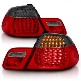 AmeriLite Convertible L.E.D Taillights Set Red/Smoke 4 Pcs For Bmw 3 Series E46 - Passenger and Driver Side
