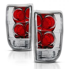 AmeriLite for 1995-2005 Chevy Blazer GMC Jimmy S-10 S-15 Red Euro Tail Lights Aftermarket Brake Lamps Pair - Passenger and Driver Side