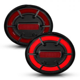 AmeriLite for 2005-2010 2Dr Chevy Corvette / Z06 Red LED Halo Tube Taillights 4pcs Set - Passenger and Driver Side