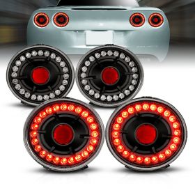 AmeriLite L.E.D Taillights Black For Chevy Corvette / Covette Z06 - Passenger and Driver Side