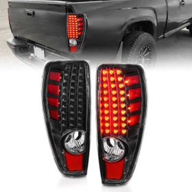 AmeriLite for 2004-2012 Chevy Colorado/GMC Canyon LED Pure Black Replacement Tail Lights Set - Passenger and Driver Side