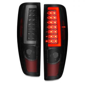 AmeriLite for 2004-2012 Chevy Colorado GMC Canyon Smoke Black C-Type LED Tube Tail Lights Pair - Passenger and Driver Side