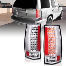 AmeriLite Chrome LED Replacement Tail Lights Set For Chevy GMC Tahoe / Suburban / Yukon - Passenger and Driver Side