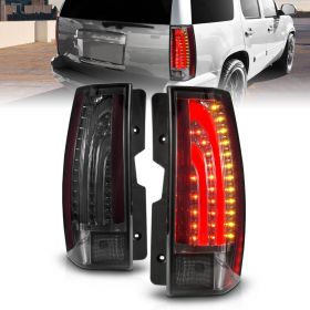 AmeriLite for 2007-2013 Chevy Tahoe-Suburban-Yukon Smoke LED Tube Tail lights Set - Passenger and Driver Side