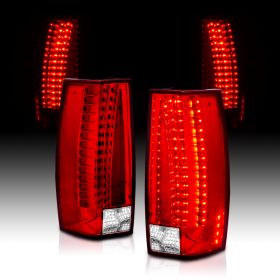 AmeriLite Red/Clear LED Tail Lights G5 For Chevy Tahoe / Suburban / Yukon - Passenger and Driver Side