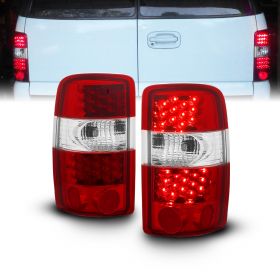 AmeriLite for 2000-2006 Chevy Tahoe/Suburban : GMC Yukon Red LED Replacement Brake Tail Lights Set - Passenger and Driver Side