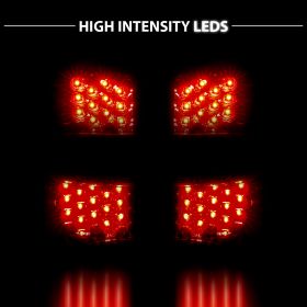 AmeriLite for 2000-2006 Chevy Tahoe/Suburban : GMC Yukon Red LED Replacement Brake Tail Lights Set - Passenger and Driver Side