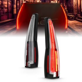 AmeriLite for 2007-2014 Cadillac Escalade ESV [Full LED] Replacement Taillights Pair - Passenger and Driver Side