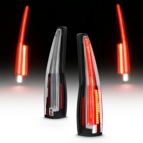 AmeriLite for 2007-2014 Cadillac Escalade ESV [Full LED] Replacement Taillights Pair - Passenger and Driver Side