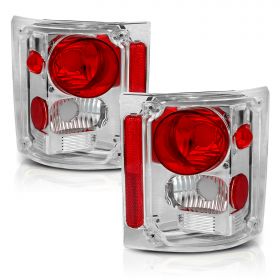 AmeriLite Chrome Replacement Brake Tail Lights Set For Chevy GMC Full Size C/K 1500, 2500, 3500 - Passenger and Driver Side