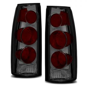 AmeriLite for Chevy GMC [C/K Truck Silverado Sierra Suburban Blazer Tahoe Yukon] Altezza Style Smoke Replacement Tail Lights Set - Passenger and Driver Side