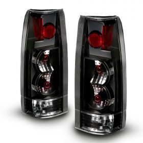 AmeriLite Black Replacement Brake Tail Lights Set For Chevy GMC Full Size Silverado Suburban Tahoe Sierra - Passenger and Driver Side