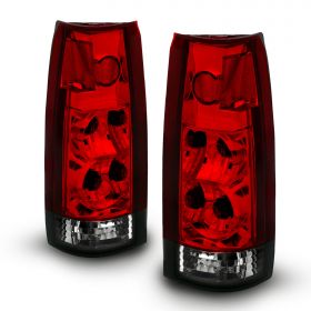 AmeriLite Red/Smoke Replacement Brake Tail Lights Set For Chevy GMC Full Size Silverado Suburban Tahoe Sierra - Passenger and Driver Side