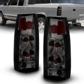 AmeriLite Smoke Replacement Brake Tail Lights Set For Chevy GMC Full Size Silverado Suburban Tahoe Sierra - Passenger and Driver Side