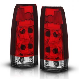 AmeriLite Red/Clear Replacement Brake Tail Lights Set For Chevy GMC Full Size Silverado Suburban Tahoe Sierra - Passenger and Driver Side