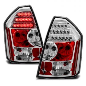 AmeriLite LED Chrome Replacement Taillights Set For Chrysler 300/300C - Passenger and Driver Side