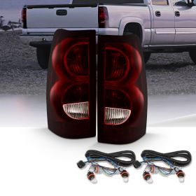 AmeriLite for 1999-2002 Chevy Silverado / 99-06 GMC Sierra Pickup OE Dark Red Replacement Tail Lights Pair - Passenger & Driver Side
