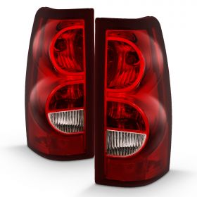 AmeriLite for 1999-2002 Chevy Silverado/99-06 GMC Sierra Red Replacement Tail Lights Pair - Passenger & Driver Side