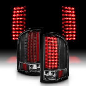 AmeriLite for 2007-2013 Chevy Silverado 1500/2500/3500 & GMC Sierra 3500HD Black LED Replacement Taillights Assembly - Passenger and Driver Side
