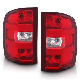AmeriLite Red Replacement Brake Tail Light Set For Chevy Silverado w/Bulb and Harness