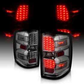 AmeriLite for Chevy Silverado 1500 2500 3500 GMC Sierra 3500HD LED Smoke Replacement Tail Light Assembly Pair - Passenger and Driver Side