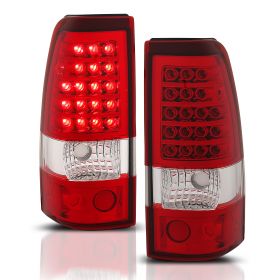 AmeriLite Red/Clear LED Replacement Brake Tail Lights Set For 03-06 Chevy Silverado - Passenger and Driver Side