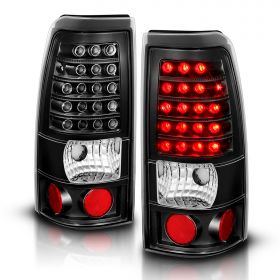 AmeriLite Black LED Replacement Brake Tail Lights Set For 99-02 Chevy Silverado : 99-06 GMC Sierra - Passenger and Driver Side