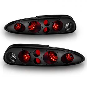 AmeriLite Black Smoke Replacement Brake Taillights Set For Chevy Camaro - Passenger and Driver Side