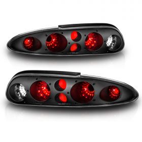 AmeriLite Replacement Taillights Black For 93-02 Chevy Camaro - Passenger and Driver Side