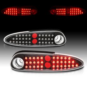 AmeriLite LED Replacement Taillights Black Set For Chevy Camaro - Passenger and Driver Side