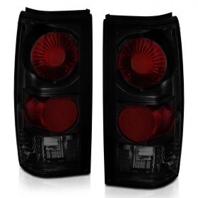 AmeriLite Dark Smoke Euro Tail Lights For Chevy S-10 / G.M.C Sonoma - Passenger and Driver Side