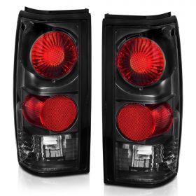 AmeriLite Black Euro Tail Lights For Chevy S-10 / G.M.C Sonoma - Passenger and Driver Side