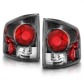 AmeriLite for 94-04 Chevy S-10 / GMC Sonoma Carbon Black Replacement Brake Lamp Tail Lights Assembly Set - Passenger and Driver Side