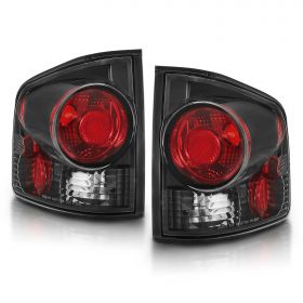 AmeriLite for 94-04 Chevy S-10 / GMC Sonoma Black Replacement Brake Lamp Tail Lights Assembly Set - Passenger and Driver Side
