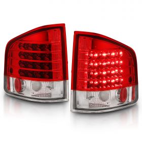 AmeriLite Red/Clear LED Replacement Brake Tail Lights Set For Chevy S-10 / G.M.C Sonoma - Passenger and Driver Side