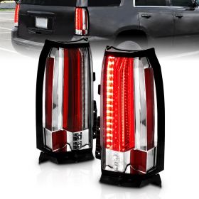 AmeriLite Chrome Intense LED Parking Light Bar LED Brake and Reverse Tail Lights For 2015-2018 Chevy Suburban Tahoe SUV