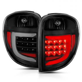 AmeriLite C-Type LED Tube Black Replacement Tail Light Assembly for 2004-2007 Dodge Grand Caravan for Chrysler Town & Country - Driver and Passenger Side