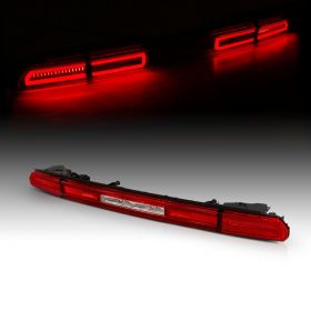 AmeriLite for 2008-2014 Dodge Challenger Sequential LED Tube Red Tail lights Brake Lamp 3pcs Set - Passenger and Driver Side